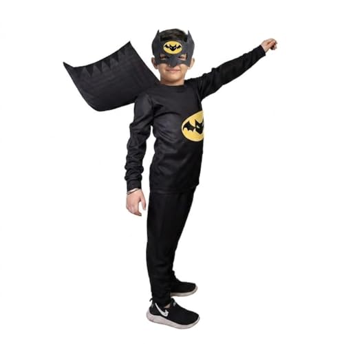 Image of Raj Costume Boys Superhero Costume Set with Mask | Blue Red Full Sleeve T-Shirt & Track Pants | Kids Fancy Dress for Birthday Party, School Function|Stretchable Comfortable