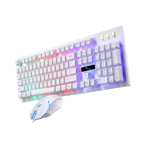 FELTECHELECTR Usb�ڑ����J�j�J���Q�[�~���O�L�[�{�[�h�ƃ}�E�X�Z�b�g ����L�[�{�[�h�}�E�X �R���s���[�^�[���Ӌ@�� �Q�[���p �ƒ� �I�t�B�X���� �ϖ��Ր��f�� �z���C�g