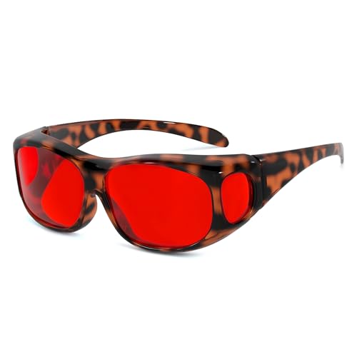 Image of Eyekepper Red Lens Blue Light Glasses Men,Fitover Blue Light Blocking Glasses Women, Red Light Glasses Eye Protection - Tortoise