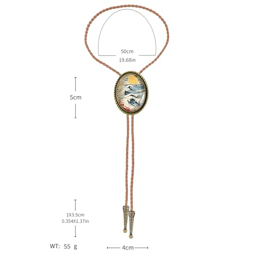 Image of Jeilwiy Bolo Tie for Men Western Cowboy Gothic Bolo Tie Necklace Halloween | Glow in Dark Bolo Tie for Men Women, 3D Halloween Bolo Tie, Gothic Western Ties, String Ties for Men Rodeo Leather Necktie