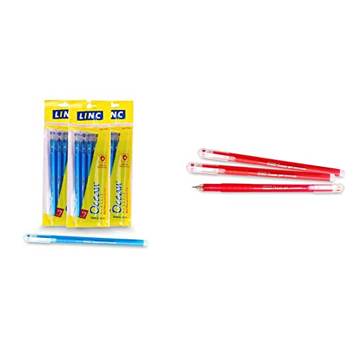 Image of Linc Ocean Classic Gel Pen, Blue, 25 pcs & Linc Ocean Classic Gel Pen, Red, 10 pcs