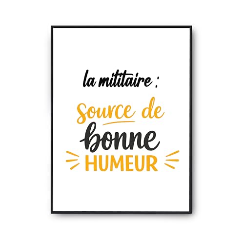 Affiche la militaire source de bonne humeur pour salon - Poster déco humour fabriqué en France