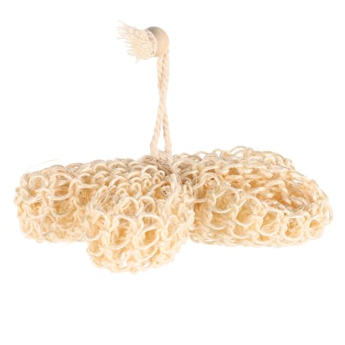 Mobestech Esponja Exfoliante Corporal de Sisal Natural para Baño Bola de Ducha Ergonómica 12X7X3 CM Estropajo Exfoliante para Espalda y Piel Suave Esponja para Adulto Uso Doméstico