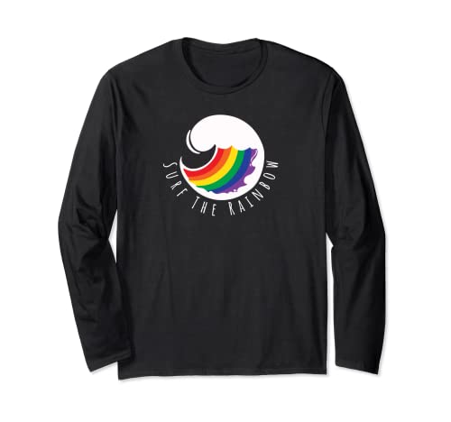 Surf the Rainbow Gay Pride Surfer Manga Larga