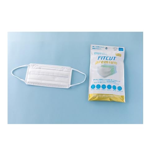 [FITCUT] Premium �����Y�}�X�N ��175×90mm(�ӂ��T�C�Y) �z���C�g �g���̂ĕs�D�z�}�X�N �y���e�ʁz 1��5��x100��(500��)