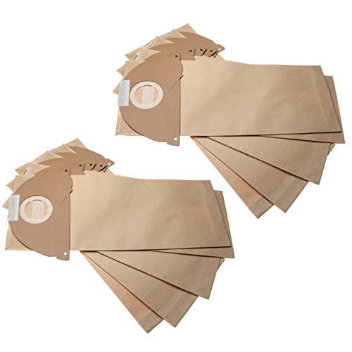 vhbw 10x bolsa compatible con Kärcher Dry 5125, K 2000, K 2101, K 2101 TE, K 2111 aspiradora - papel, 42,4cm x 16,9cm, color arena