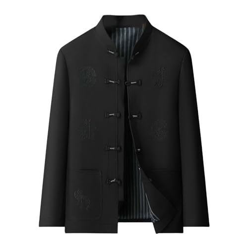 Costume Tang brodé homme en coton lin fini la rigidité des vestes modernes avec ce style chinois