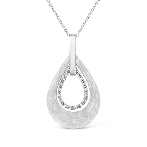 Haus of Brilliance .925 Sterling Silver Prong-Set Diamond Accent Fashion Double Drop Design 18" Pendant Necklace (I-J Color, I1-I2 Clarity)