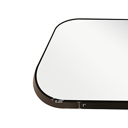 Mirrorize Black Arched Mirror 28" X 30", Aluminum Framed Oval Black Arch Wall Mirror For Wall, Vanity Mirror For Bathroom, Bedroom, Entryway #TOP5