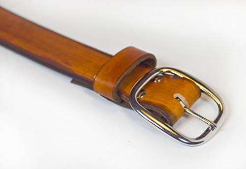 Handmade Leather Belt Brown with dark brown rustic edge made in USA4