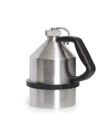 DENIOS® Safety Can 0.52 gal – Stainless Steel Type I Chemical Storage Can with Screw Cap, Leak-Proof Design, OSHA & NFPA Compliant