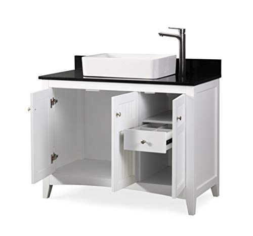 Benton Collection 42” Thomasville Farmhouse White Vessel Sink Bathroom Vanity ZK-77888GT Benton Collection 42” Thomasville Farmhouse White Vessel Sink Bathroom Vanity ZK-77888GT