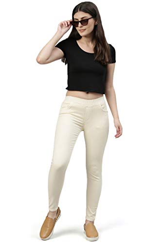 Image of ADBUCKS Women's Slim Fit Mid Rise Jeggings -, Skinny, Wide Leg Jean, Elasticated