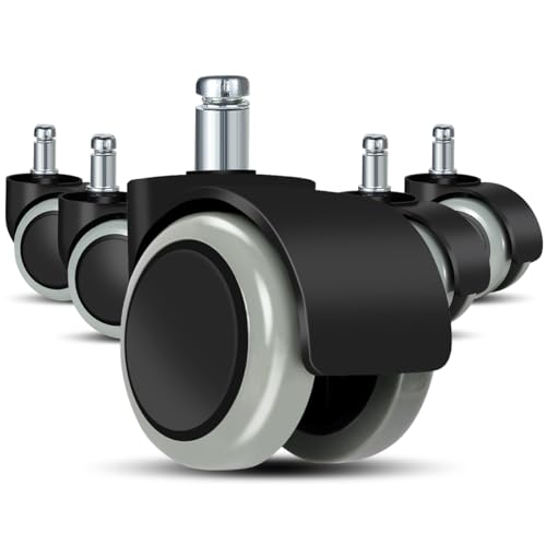 bürostuhl rollen(5er Set) - 10MM /22 MM Ersatz-hartbodenrollen für Gaming-Stühle Drehstühle rollen für bürostühle zum Schutz des Bodens ideal für Parkett- Laminat- Fliesen- und Steinböden