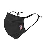 ililily Cotton Solid Color Wired Face Mask Reusable Shield With Filter Pocket , Black