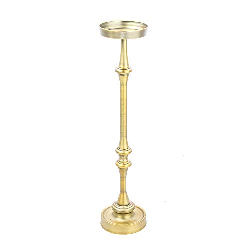 Newridge Home Goods Dapper Glam 6In. Round Martini, Set Of 2, For Small Spaces And Living Room End, Side, Drink Table, 5.74" Lx5.74 Dx25.99 H, Brass #TOP5