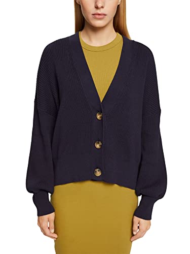 edc by ESPRIT Damen Strickjacke 992cc1i317, 400/Navy, L