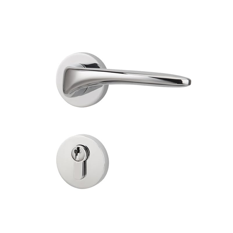 Serrure de porte magnétique en laiton argenté pour chambre