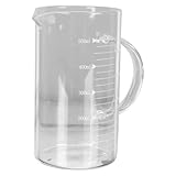 TOYZFRIENDY Vaso Medidor de Vidrio Transparente Resistente al Calor con Escala Precisa para Medir Líquidos como Agua Leche y Jugos Recipiente sin Tapa para Cocina y Repostería