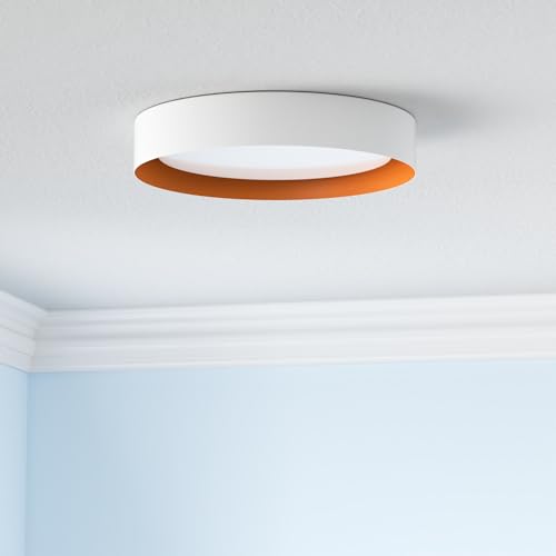 Image of Bargeni 16.5 inch Flush Mount Ceiling Light,White with Gold Interior