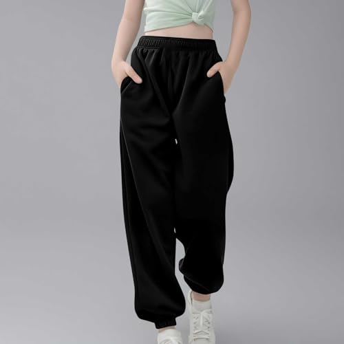 Baggy Sweatpants for Teen Girls Casual Sweat Pants High Waist Workout Joggers Lounge Trousers with Pockets Fall Clothes4