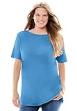 Women's Plus Size Perfect Boat Neck Tunic With Elbow Sleeves