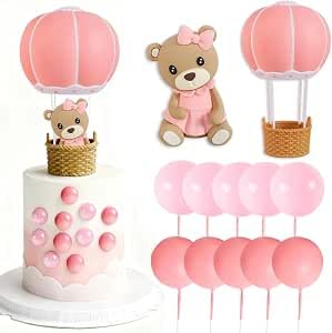 Bear Cake Toppers, Hot Air Balloon Bear Cake Decoration