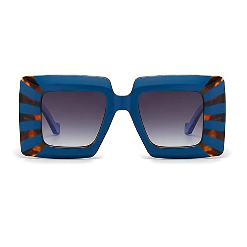 Image of COTIA Vintage Oversized Square Flat Top Stripe Sunglasse for Women Large Frame Sun Glasses Men Wide Leg Shades
