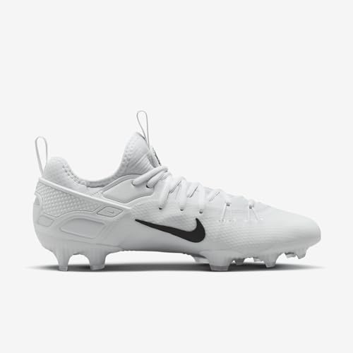 Nike Huarache 9 Elite Low LAX Lacrosse Cleats (FD0089-101, White/White/Black) Size 7.53