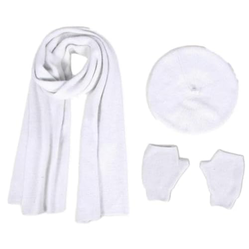 Bonnet écharpe gants 3 en 1 tricoté ensemble d'hiver décontracté