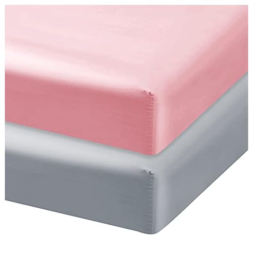 Satin Crib Sheets for Baby Hair, Fitted Sheet for Standard Crib Mattress, 2 Pack Ultra Soft Fitted Crib Sheet for Baby, Machine Washable, Grey and Pink