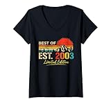 donna best of est 2003 limited edition men women vintage birthday maglietta con collo a v
