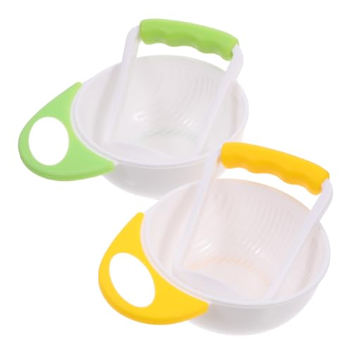 HEMOTON Grinding Bowl Set 2 Pack for Food Masher Dish Boys and Girls Fruit Vegetable Puree Maker