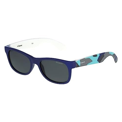 Polaroid P0300 Y2 TCS Gafas de Sol, Azul (Bluette Camouflage Blue/Grey Polarized), 43 Unisex Niños