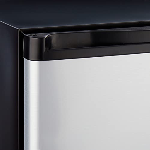 Koolatron Stainless Steel Compact Fridge With Freezer, 1.6 Cubic Feet (44 L) Capacity, Silver And Black, For Snacks, Frozen Meals, Beverages, Juice, Beer, Den, Dorm, Office, Games Room, Or Rv #TOP7