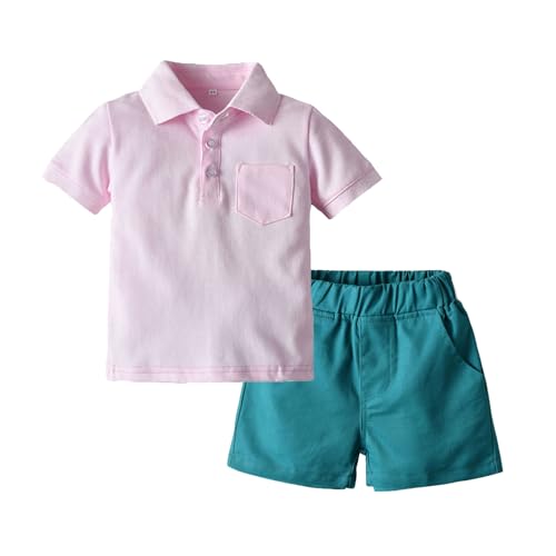 Genérico Chandal NiñO - Camiseta De Manga Corta Lisa para NiñOs PequeñOs Tops Pantalones Cortos Conjuntos De Caballero