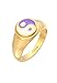 Produktbild Elli Ring Damen Siegel Yin-Yang Symbol Trend mit Emaille in 925 Sterling Silber Vergoldet