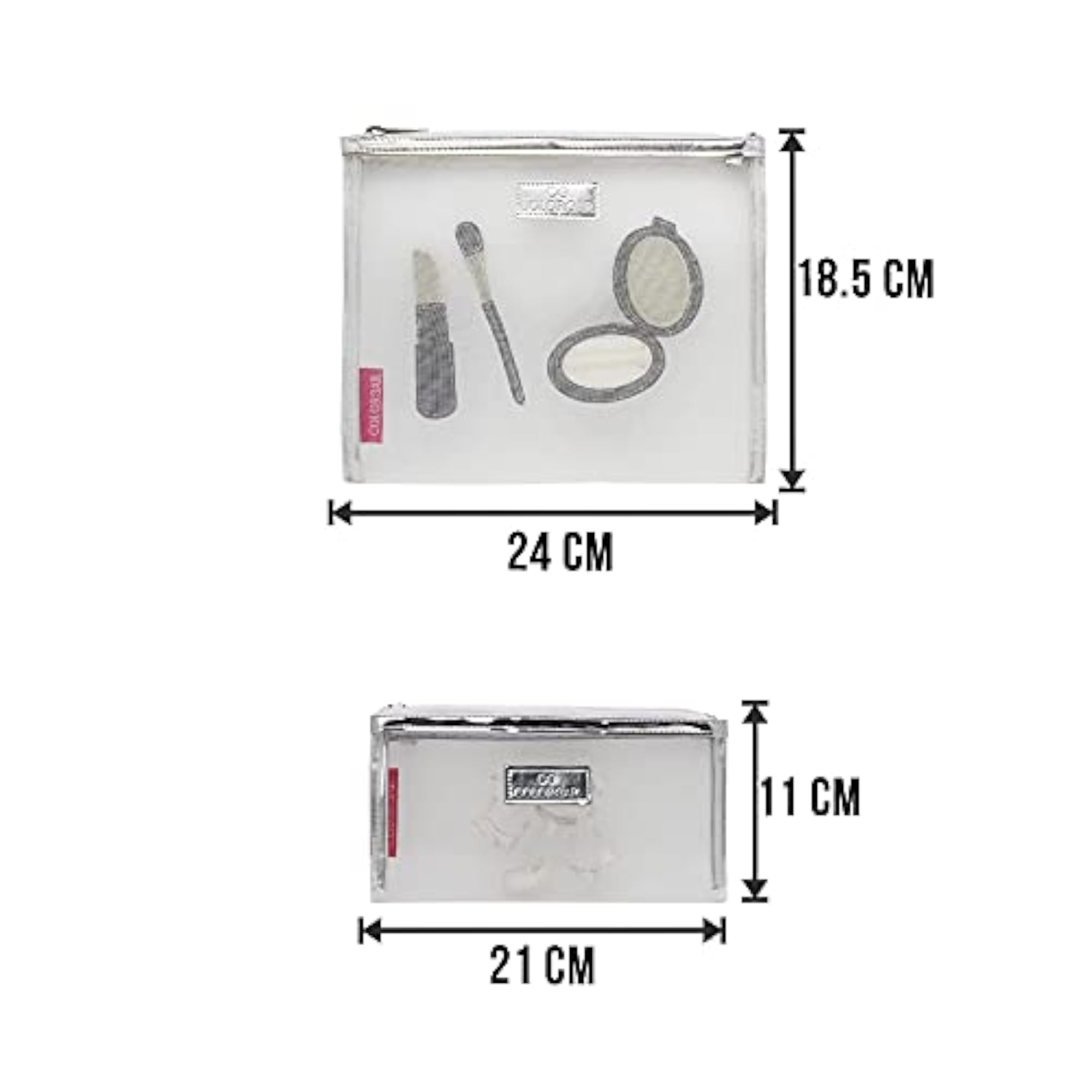 Set of Two Mesh Pouches for Organizing Essentials