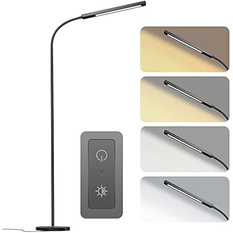 Floor Lamp, 2 in 1 Touch Control Desk Lamp & Led Floor Lamps for Living Room, 4 Color Temperatures, 10/40min Timer, Flexible Gooseneck, Stepless Dimmable Reading Light Standing Lamp for Bedroom Cover