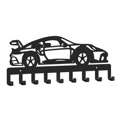 Ejdeco Metal Heavy Duty Key Holder for Wall with 9 Hooks - Car, D...