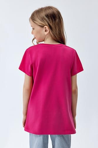 Image of Brix Girls Short Sleeve T-Shirts 5 Pack - Soft Cotton Tees, Breathable Everyday Tops, Tagless Comfort.