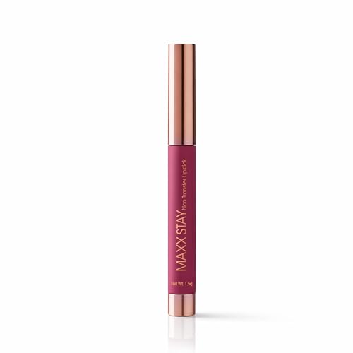 Image of Hilary Rhoda Maxx Stay Non Transfer Lipstick | Matte Finish & Transfer-Proof | 16-Hour Stay | Creamy Finish & Smudge Proof | Crayon Lipstick - 1.5g (Merlot - Shade 15)