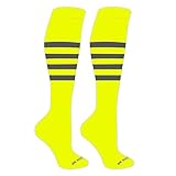 Mk Socks Striped OTC Baseball, Softball, Football Socks (F) Neon Yellow, Graphite