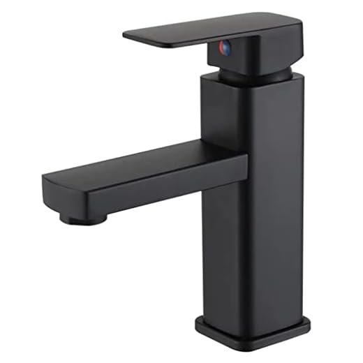 Torneira Banheiro Monocomando Misturador Moderna Preto Fosco, MM House