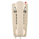 Klassisches Wandtelefon für Festnetz mit mechanischem Klingel, einreihiges 2554 Wandtelefon mit Anzeige, Retro-Wandmontage, wasserdicht, alte Wandhalterung für Küche, Zuhause, Beige