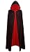 LIYZU Halloween Costume Hooded Cloak Cape Christmas Knight Vampires Easter Devil Cosplay Boys Girls Size 47" Black/Red