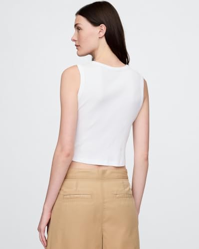 Image of Gap Women Fitted Sleeveless Round Neck Blouse