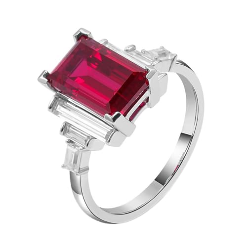 Aienid Engagement Rings with Wedding Band Lab Created Ruby Rings for Women 18K Yellow Gold Emerald Size 10 Fashion for Wife Mothers Day Jewelry