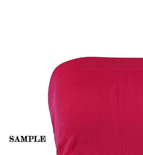 Pro Fit Women's Strapless Bra Bandeau Tube Top Multi Pack Seamless Regular And Plus Sizes (Plus Size 10-16, N.or+N.yw+N.pk+N.gr) #TOP3