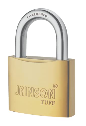 Jainson 50 MM Brass Plated Square Tuff Lock with 3 Keys